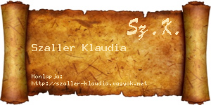 Szaller Klaudia névjegykártya